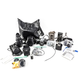 Vintage Camera Assortment Olympus OM 10 Kodak ++