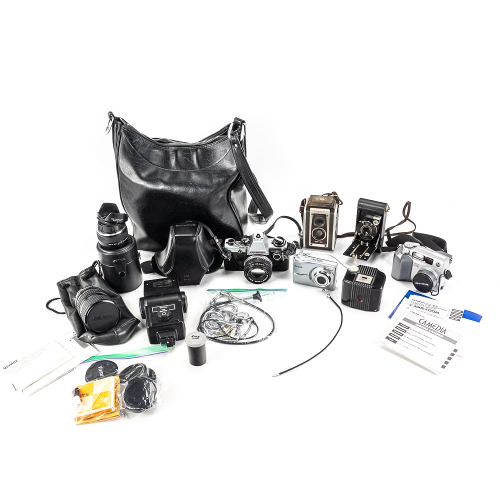 Vintage Camera Assortment Olympus OM 10 Kodak ++ (1 of 14)