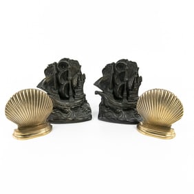 Pair of Cast Iron Bookends Marked Armor Bronze Co