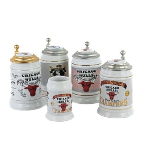 (4) Chicago Bulls & Chicago White Sox Steins