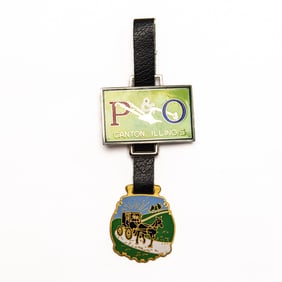 Vintage Watch FOB - P&O PLOW and CARRIAGE SCENE