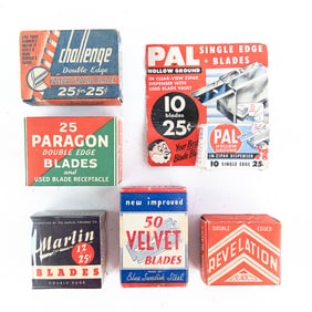 (6) Random Boxes of Vintage Razor Blades