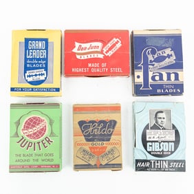 (6) Random Boxes of Vintage Razor Blades