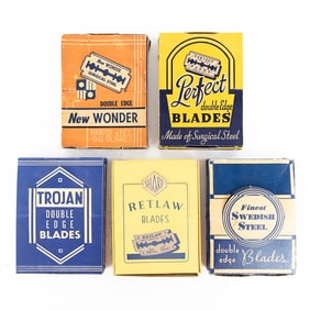 (5) Lot of Large Razor Blade Boxes