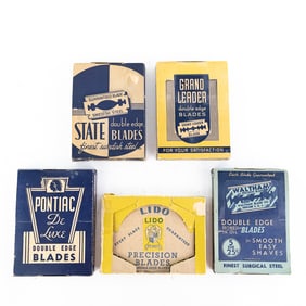 (5) Lot of Large Razor Blade Boxes