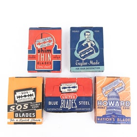 (5) Lot of Large Razor Blade Boxes