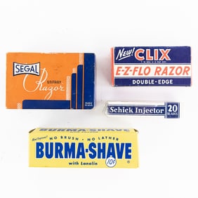 (4) Vintage Razor Blade Accessories