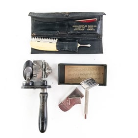 (3) Vintage Razor Blade Sharpener and Razors