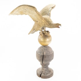 Antique Weather Vane on Wood Base