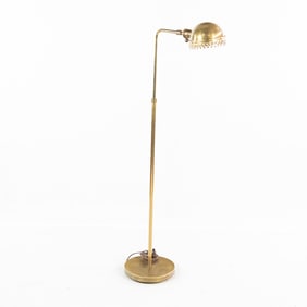 Vintage 63" Brass Floor Lamp w Adjustable Height