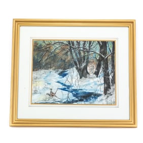 Snow Scene with Pheasant