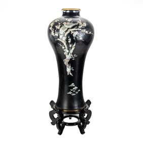 20th Century Chinese Inlaid Metal Vase