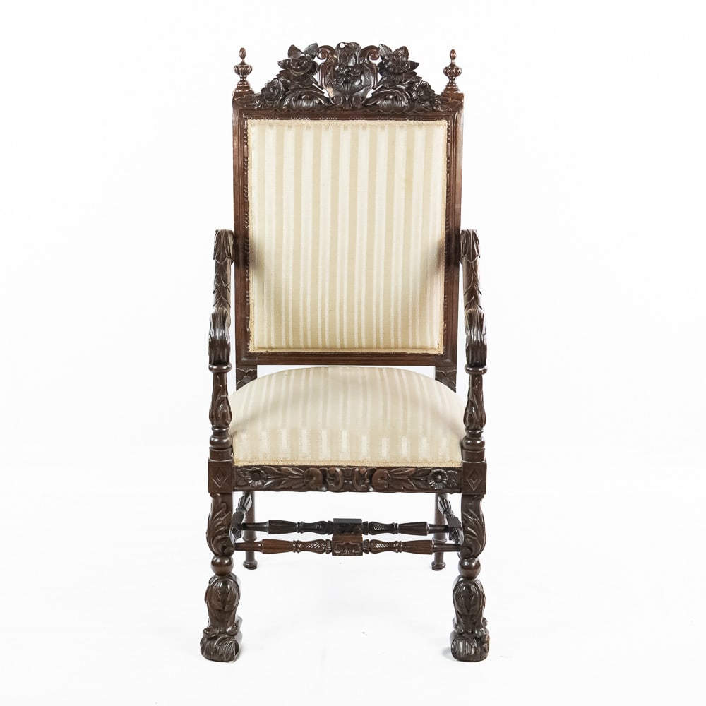 Antique Louis XIII Inspired Baroque Wooden Chair (1 of 20)