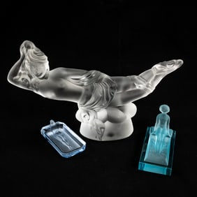 Collection of Desna Art Deco Frosted Crystal