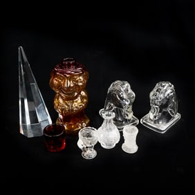 Assorted Crystal Glass Collection Decanter Pyramid