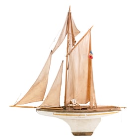 1930s Navigable MFP French Pond Yacht Sailboat