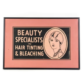 Vintage Art Deco Beauty Salon Ad Sign