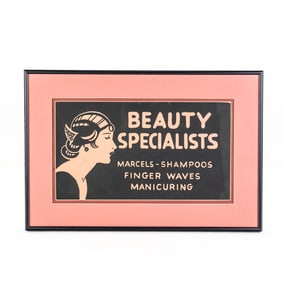 Vintage Art Deco Salon Services Sign
