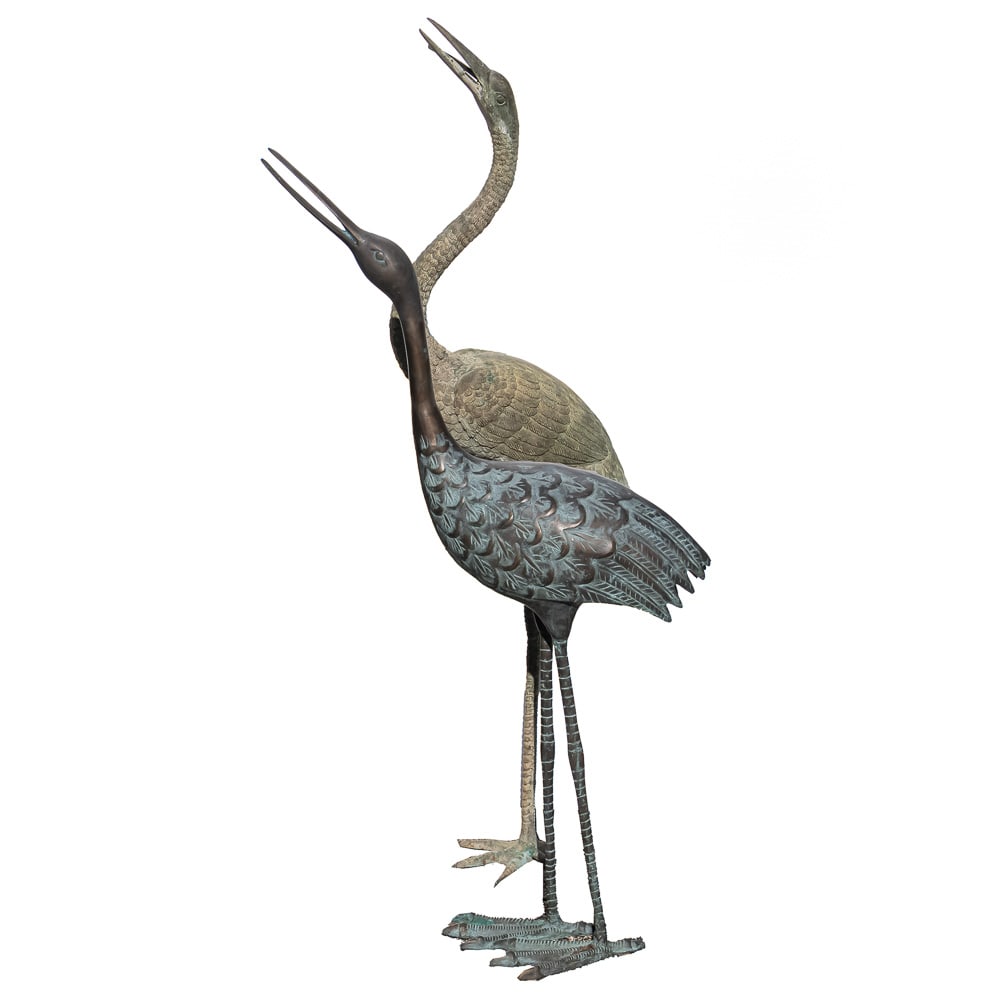 Pair of Bronze Garden Crane Statues (1 of 14)