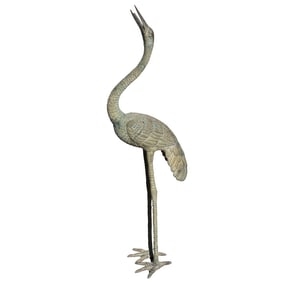 ronze Calling Garden Crane Statue