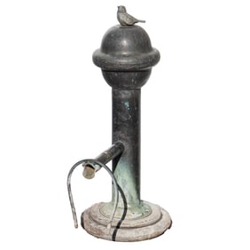 Bronze Garden Pump with Bird Finial