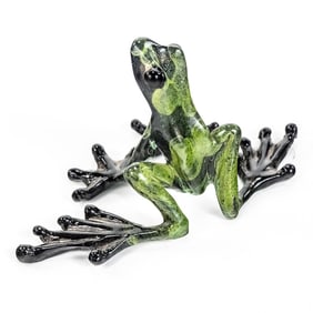 Artist Signed 2.5" Glazed Bronze Frog Statue