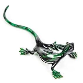 Barry Stein 6.5" Bronze Wall Lizard Sculpture