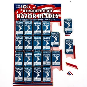 (2) Vintage All American Razor Blade Display