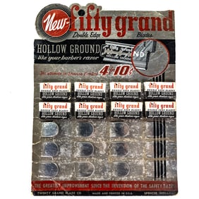 Vintage Fifty Grand Razor Blade Display