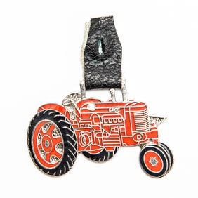 Vintage Watch FOB - CASE TRACTOR ORANGE ENAMEL