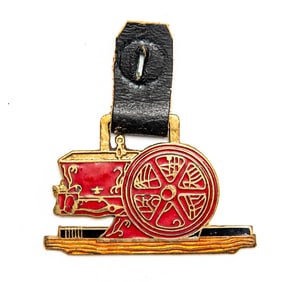 Vintage Watch FOB - NEW HOLLAND ENGINE RED ENAMEL