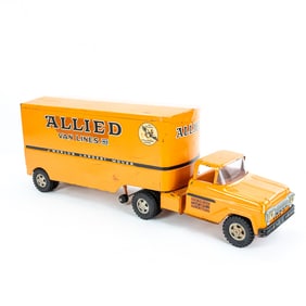 Orange Allied Van Lines Semi Truck and Trailer