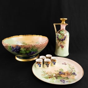 HandPainted Limoges &Haviland Porcelain Bev (9pcs)
