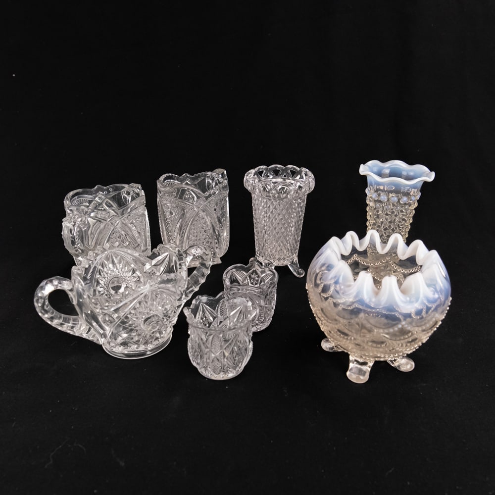 Assorted EAPG & Opalescent Glass Tableware (8pcs) (1 of 14)