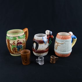 Occupied Japan Figural Stein & Mini Lot 6 pcs