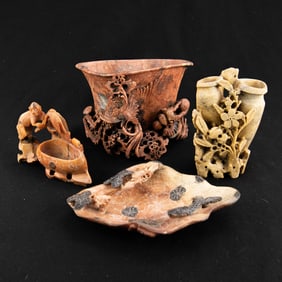 Antique Chinese Soapstone Carvings (4pcs)