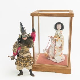Traditional Japanese Ichimatsu & Musha Ginyo Dolls