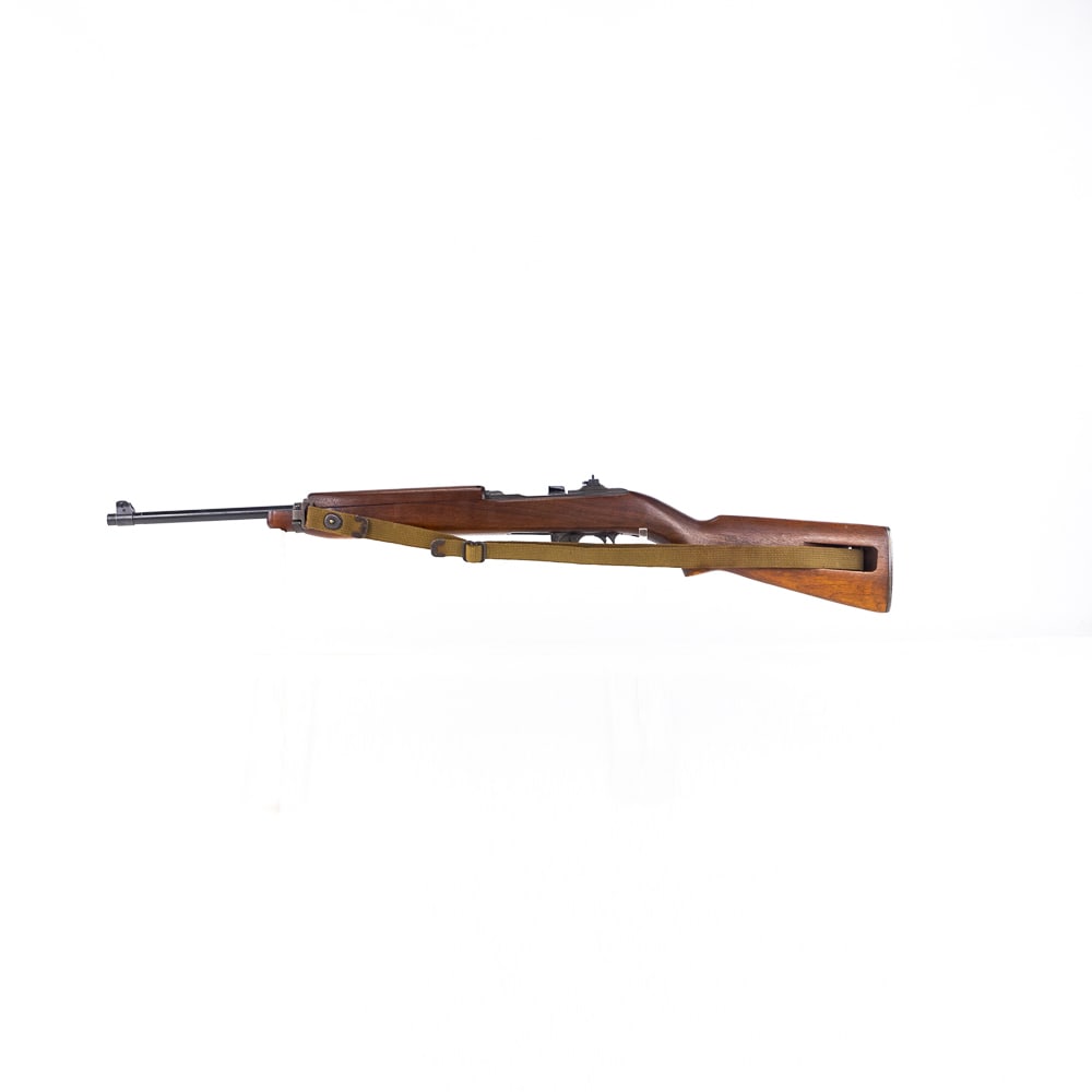 Winchester M1 30 Carbine Rifle (C) 1006932: Winchester M1 30 Carbine Rifle in excellent vintage condition and a beautiful bore! Stock has "P" in a circle, "WRA GHD" in a rectangle and crossed cannons cartouches. Type one stock, flip sight and
