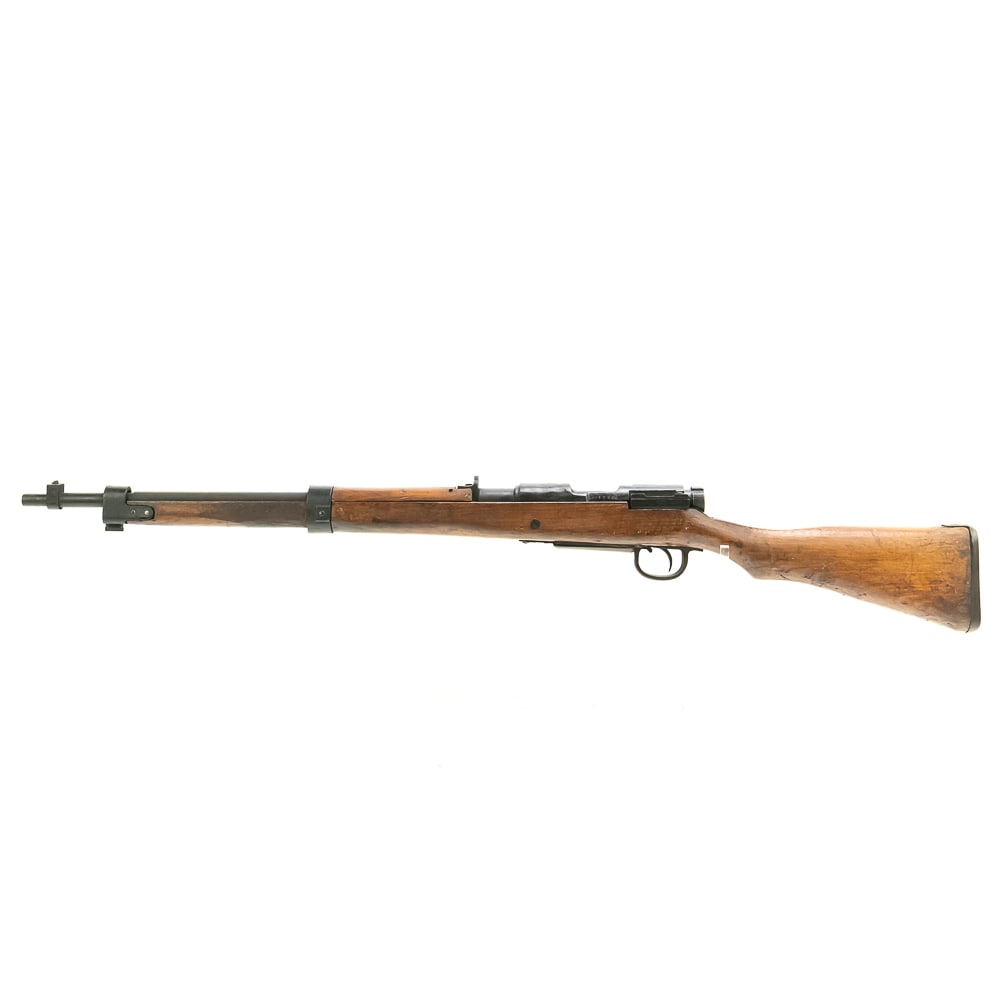RARE! Navy Arisaka 7.7 22" Carbine (C) 12458: RARE! Navy "Special 99" Arisaka 7.7 22" Carbine in very good condition with some wear and the bore is oxidized. "N.P.90" rack mark on stock. A Correct NO anchor on a late production gun. C&R Eligible