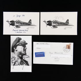 Signed Aces/MOH Postcards Mix AXIS Pilots (3)