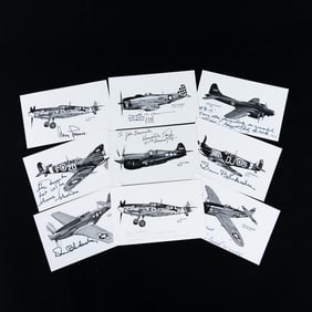 Signed Aces/MOH Postcards Mix ETO (9)
