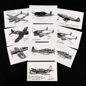 Signed Aces/MOH Postcards Mix Pacific Theater (10)