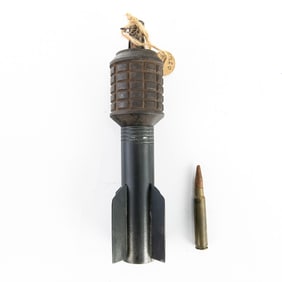 Japanese Type 91 Rifle Grenade & Wooden Cartridge