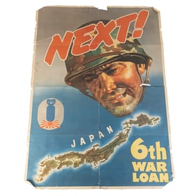 WWII One Sheet NEXT! 6th War Loan Poster FRAGILE