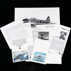 US Navy Triple Ace Alex Vraciu Signed Grouping