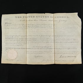 Land Grant Signed by US Pres. James Monroe 1823