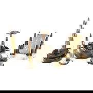 WWII Era Trench Art Lot: 5 Pieces of WWII era trench art. Trench art is made from Artillery shell casings, rifle, and machine gun bullets. 1 40mm cannon ashtray, 1 artillery shell ashtray with .30 and .50 cal projectiles, 1 2