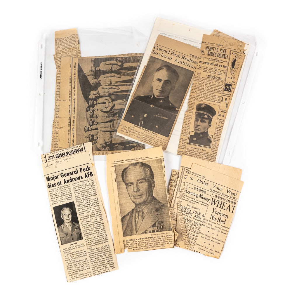 Major General DeWitt Peck USMC Personal Documents - 3