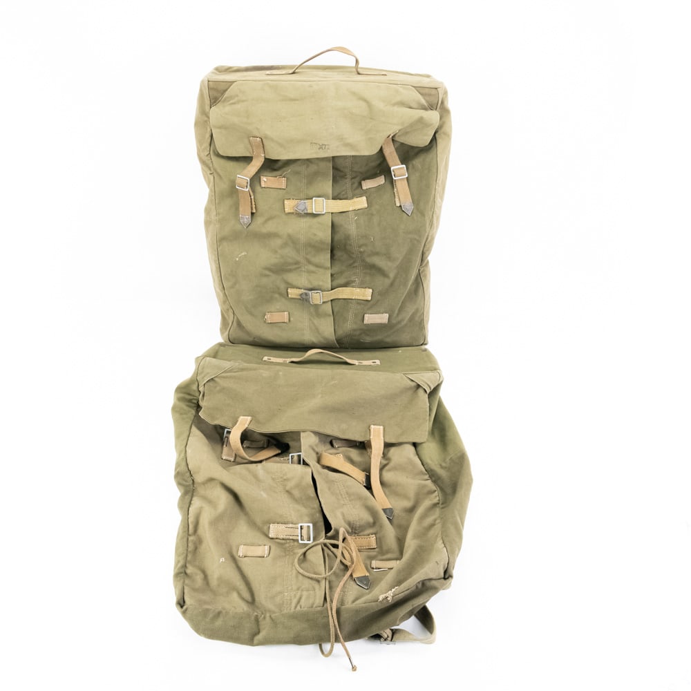 WWII German Luftwaffe Officer Bags: Pair of WWII German Luftwaffe Clothing Bags These are a fine pair of WWII-era German Luftwaffe Kleidersack für fliegendes Personal (clothing bags for flying personnel). Crafted from heavy-duty