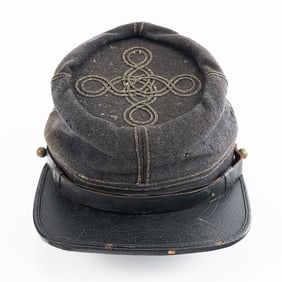 Great Civil War Confederate Captain's Kepi Cap